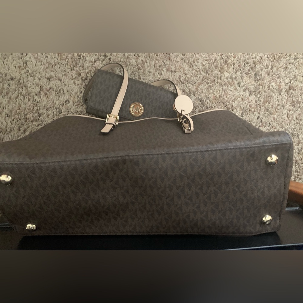 Michael Kors Dark Brown and Tan Tote - Picture 2 of 3